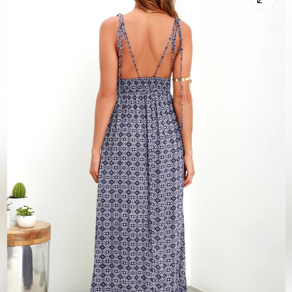 Lulus Tie Shoulder Maxi Dress - Picture 2 of 3